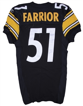2005 James Farrior Game Used Pittsburgh Steelers Home Jersey Photo Matched To 4 Games (Steelers Holo)